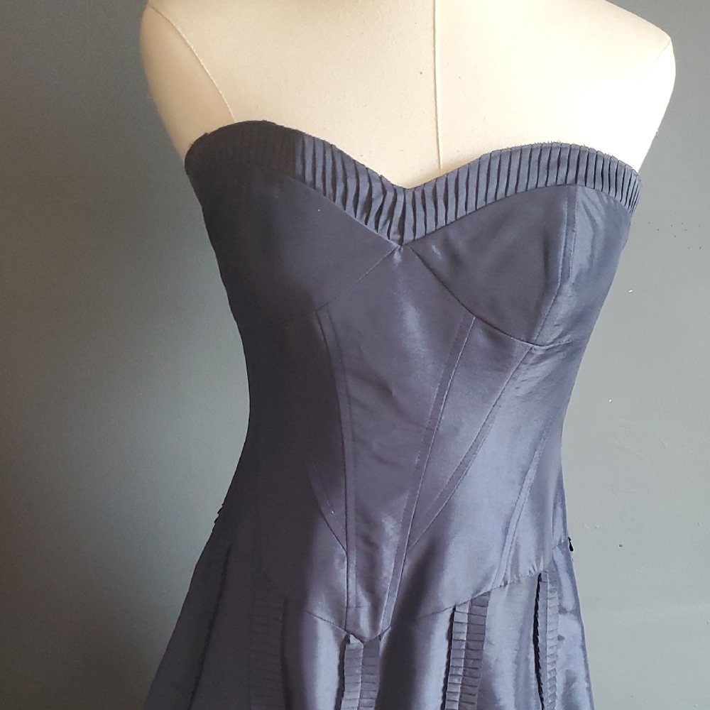 Etoile Blue Strapless Sweetheart Fit and Flare Dress Size 6 - Picture 5 of 17